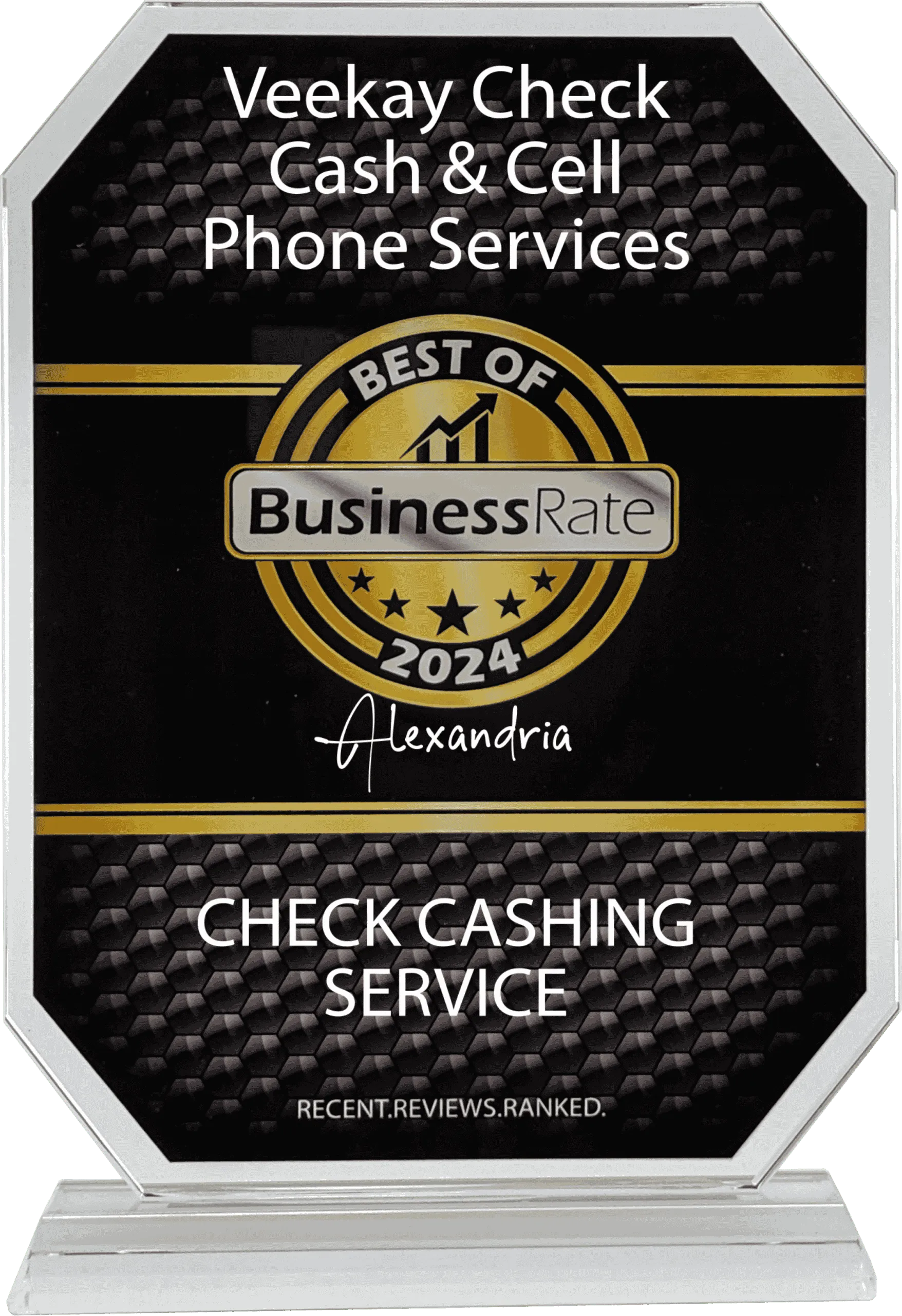 Veekay Financial crystal award achievement